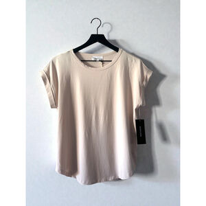 Korye Bamboo Modal Rolled Sleeve Tee Nude Beige S NWT | Gift Ready